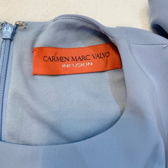 Carmen Marc Valvo Infusion Ruffled Crepe Gown dress